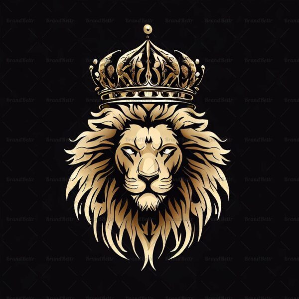 Majestätischer Löwe und Krone